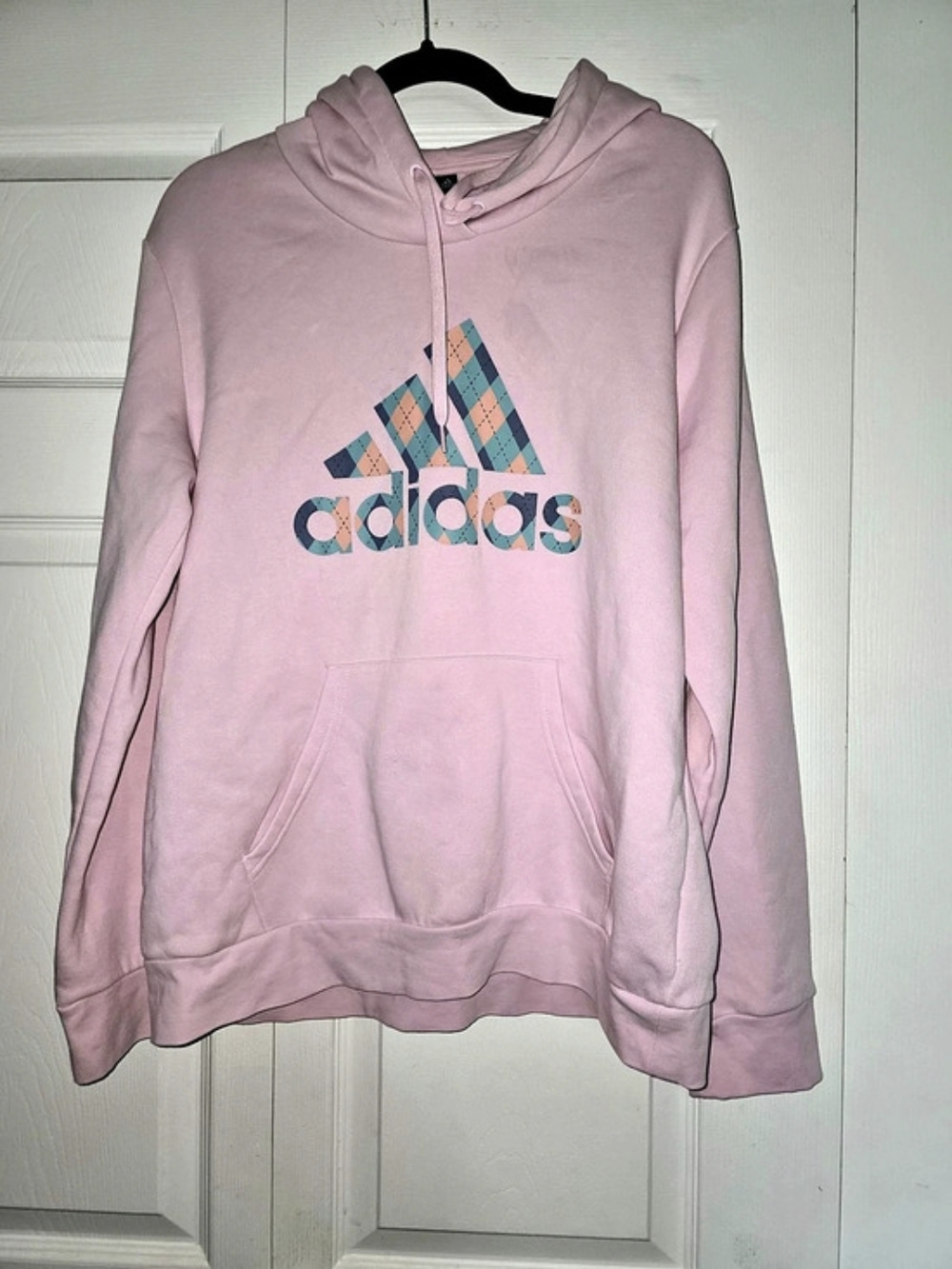 adidas Geometric Hoodie in Pink Size XL